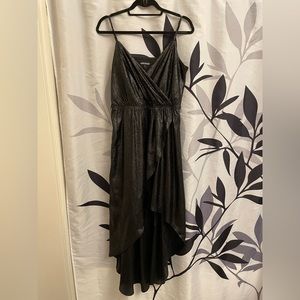 Express black sparkling high low dress size large